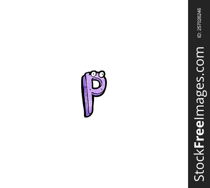 cartoon letter p with eyes