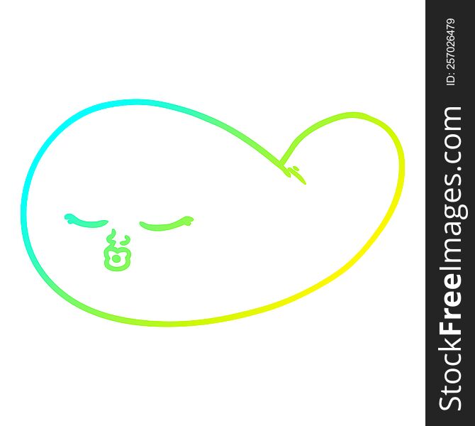 cold gradient line drawing of a cartoon gall bladder