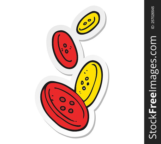 sticker of a cartoon buttons