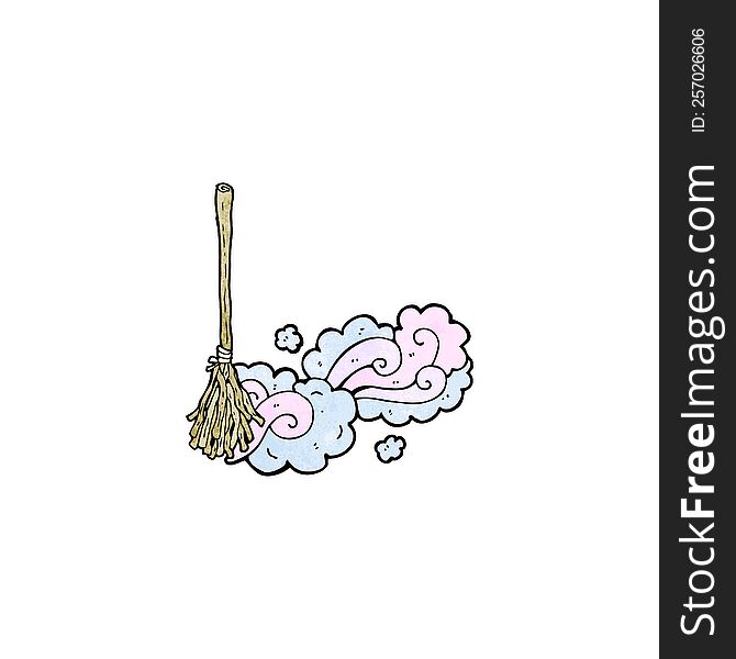 Cartoon Magic Broom Sweeping