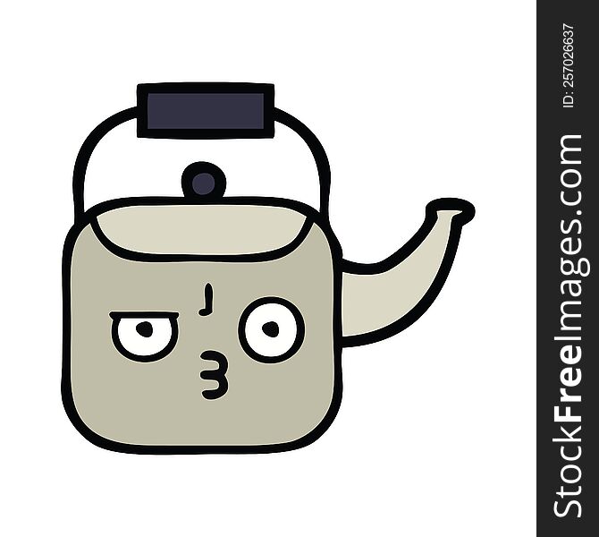 cute cartoon of a kettle. cute cartoon of a kettle