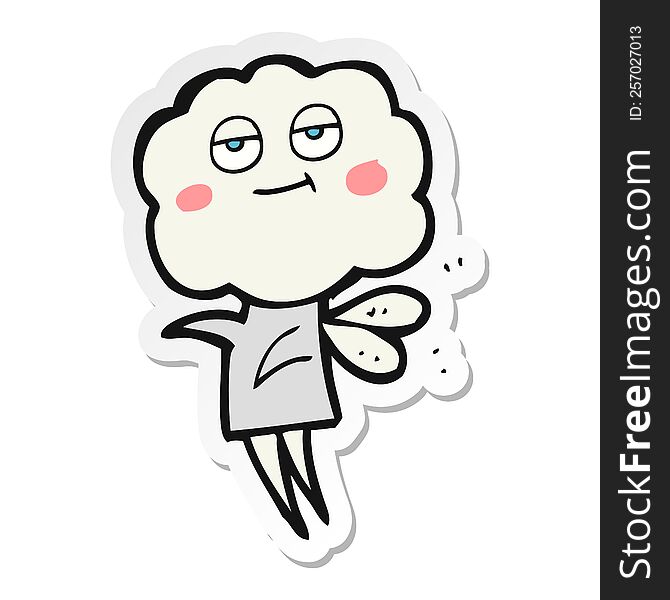 Sticker Of A Cartoon Cute Cloud Head Imp