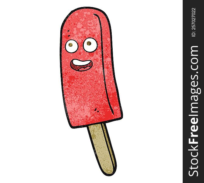 freehand drawn texture cartoon ice lolly