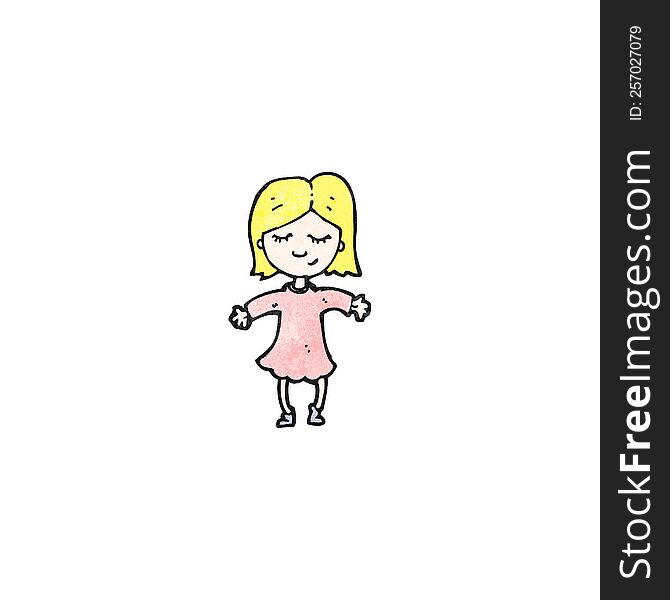 Cartoon Happy Blond Girl