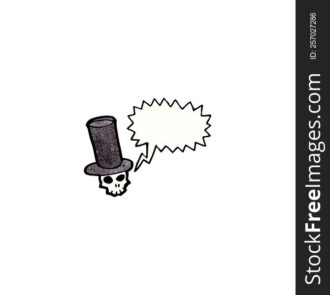 Skull In Top Hat Cartoon