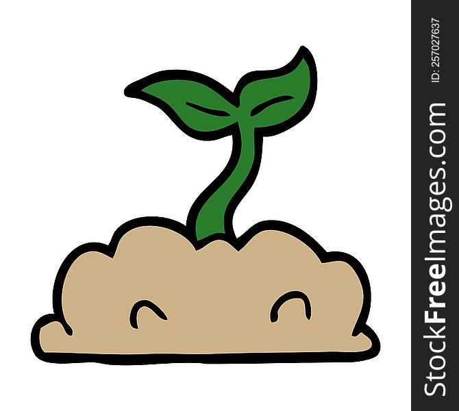 Cartoon Growing Seedling