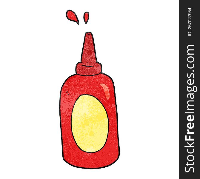 freehand textured cartoon ketchup bottle