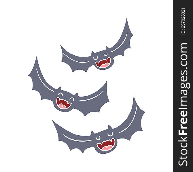 flat color style cartoon vampire bats