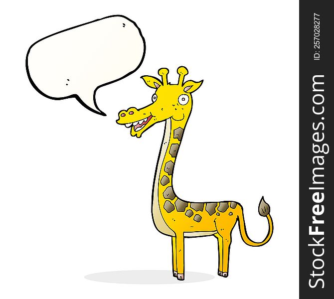 Cartoon Giraffe With Speech Bubble