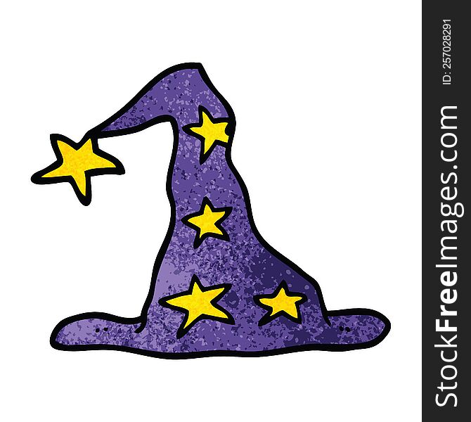 cartoon doodle wizard hat