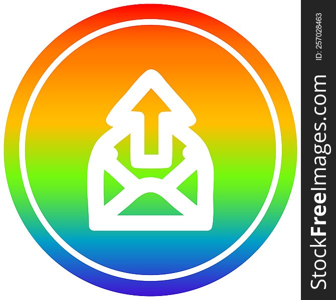 send email circular icon with rainbow gradient finish. send email circular icon with rainbow gradient finish