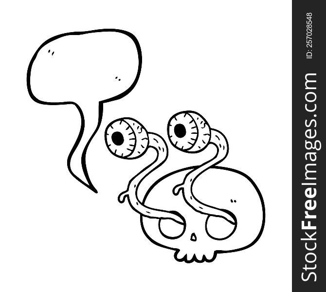 Gross Speech Bubble Cartoon Eyeball Skull