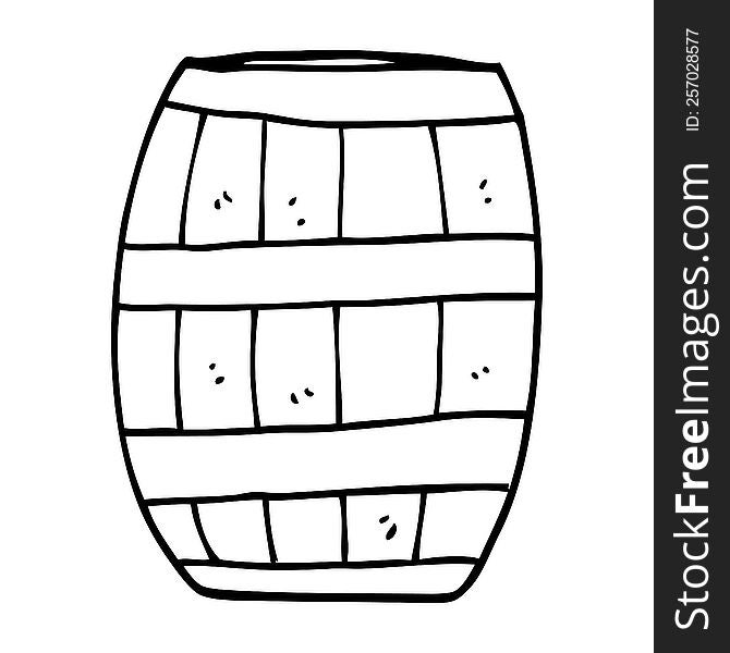 line drawing cartoon beer barrel