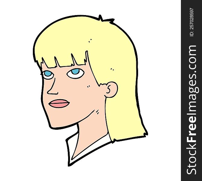 Cartoon Serious Woman