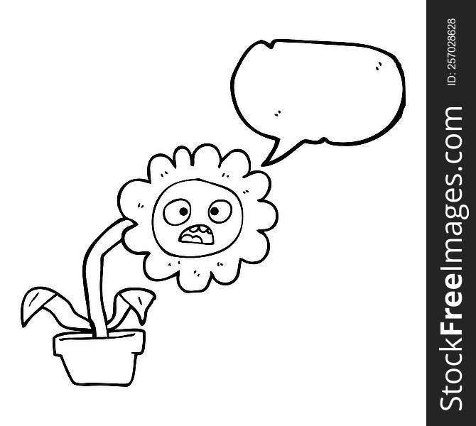 Speech Bubble Cartoon Sad Flower