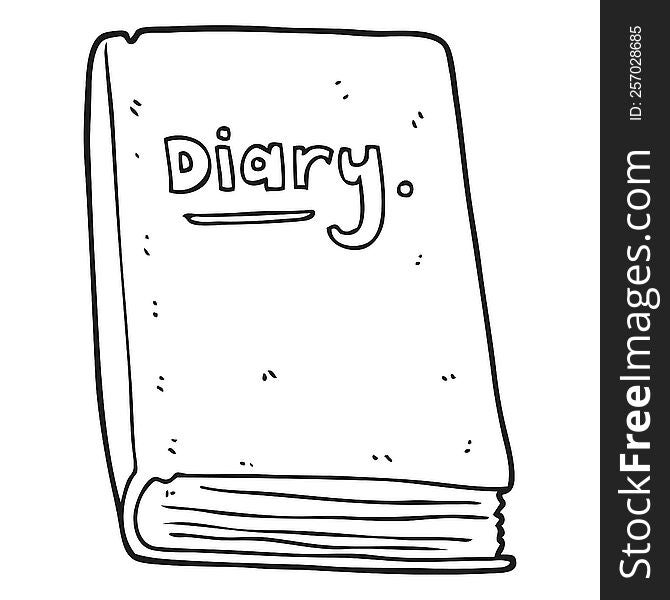 black and white cartoon diary