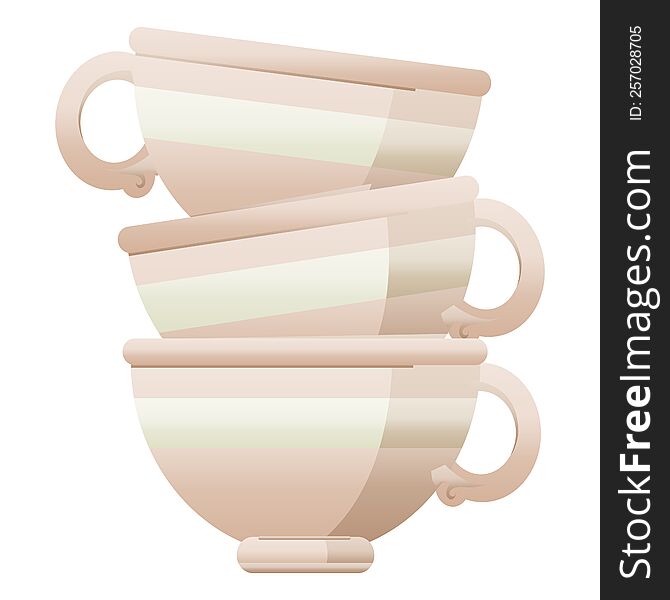 stack of cups graphic vector illustration icon. stack of cups graphic vector illustration icon