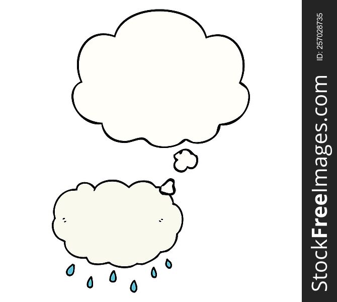 Cartoon Rain Cloud And Thought Bubble
