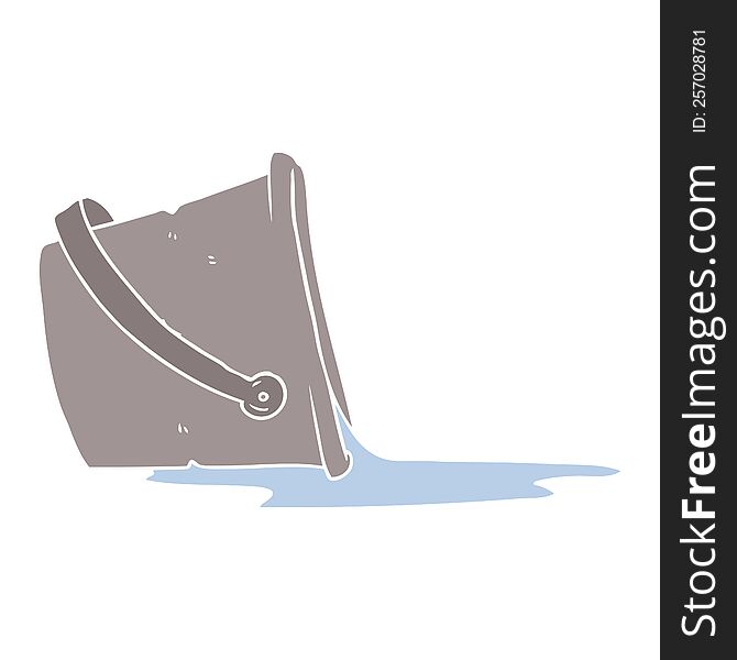 flat color style cartoon spilled bucket of water