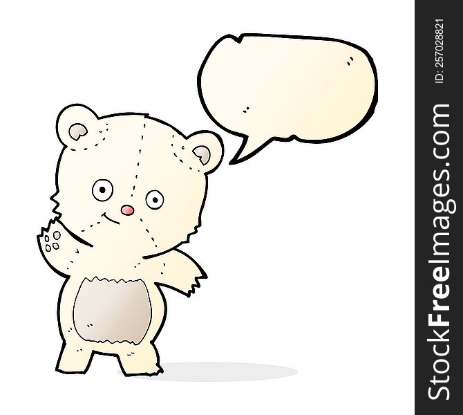 Cute Polar Bear Cartoon With Speech Bubble