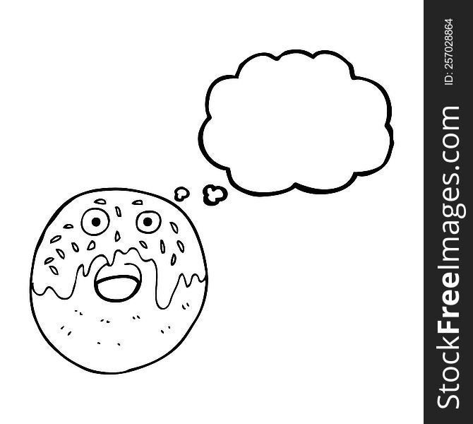 Thought Bubble Cartoon Doughnut