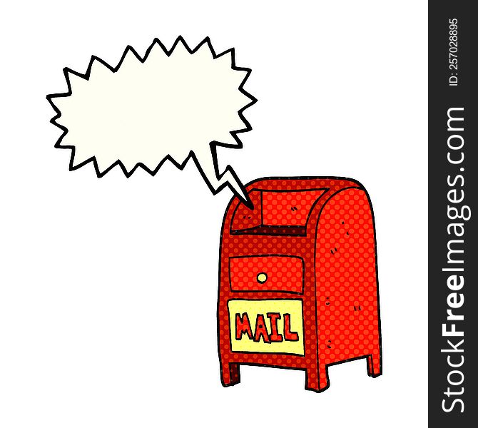 freehand drawn comic book speech bubble cartoon mail box