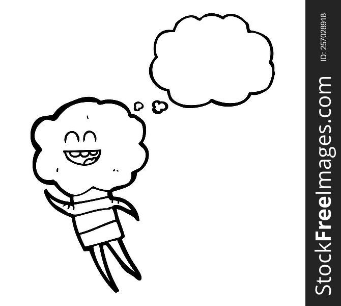 Thought Bubble Cartoon Cute Cloud Head Creature