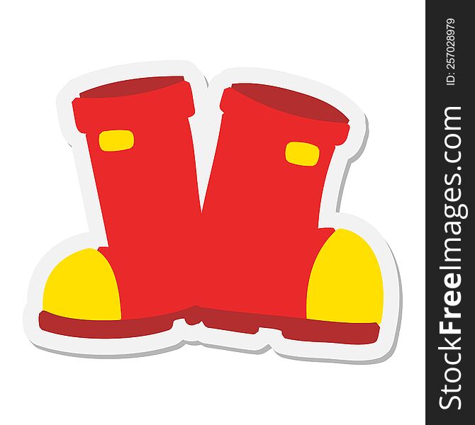 Pair Of Wellington Boots Sticker