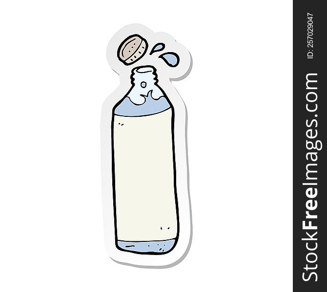 sticker of a cartoon water bottle