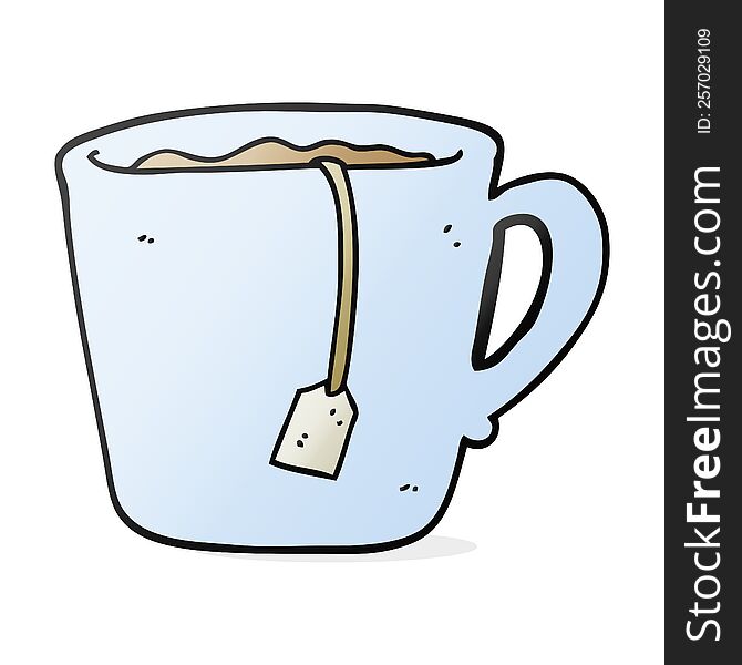 freehand drawn cartoon mug of tea