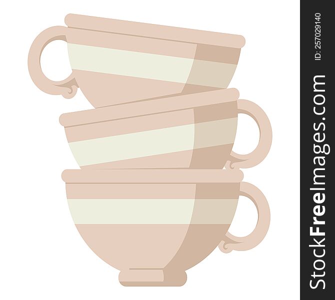 stack of cups graphic vector illustration icon. stack of cups graphic vector illustration icon