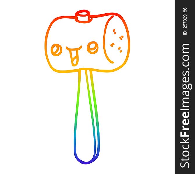 Rainbow Gradient Line Drawing Cartoon Mallet