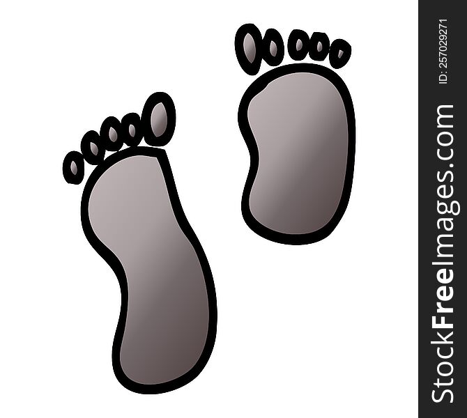 vector gradient illustration cartoon foot prints