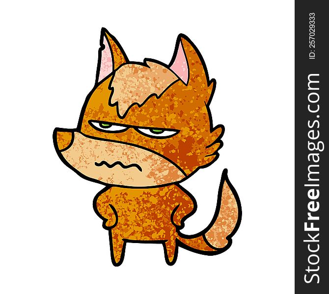 angry fox cartoon character. angry fox cartoon character