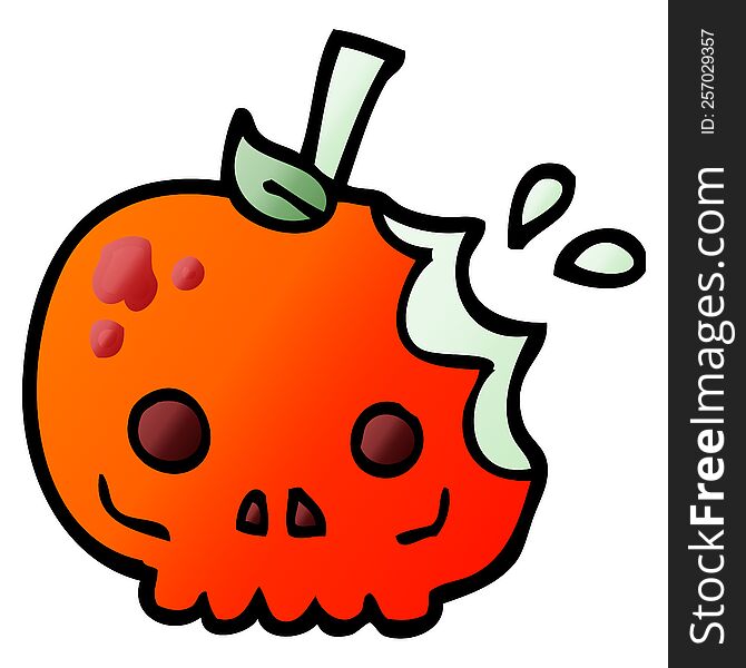 vector gradient illustration cartoon red poison apple
