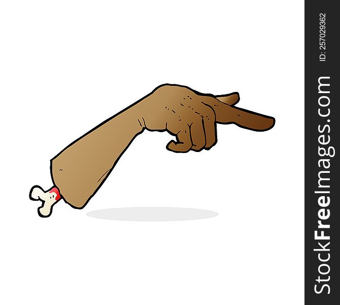 cartoon severed pointing hand