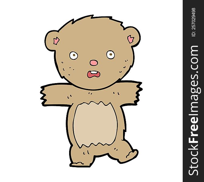 cartoon shocked teddy bear