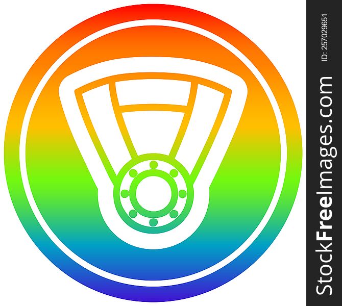 Medal Award Circular In Rainbow Spectrum
