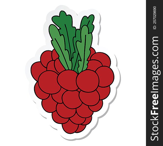 sticker of a quirky hand drawn cartoon bunch of grapes