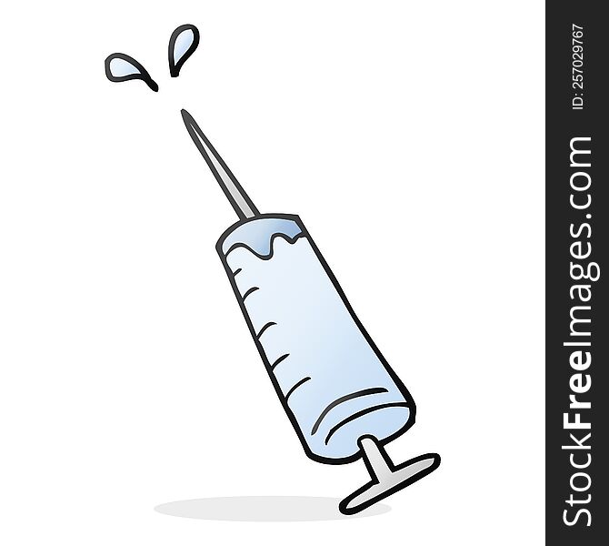 freehand drawn cartoon medical needle