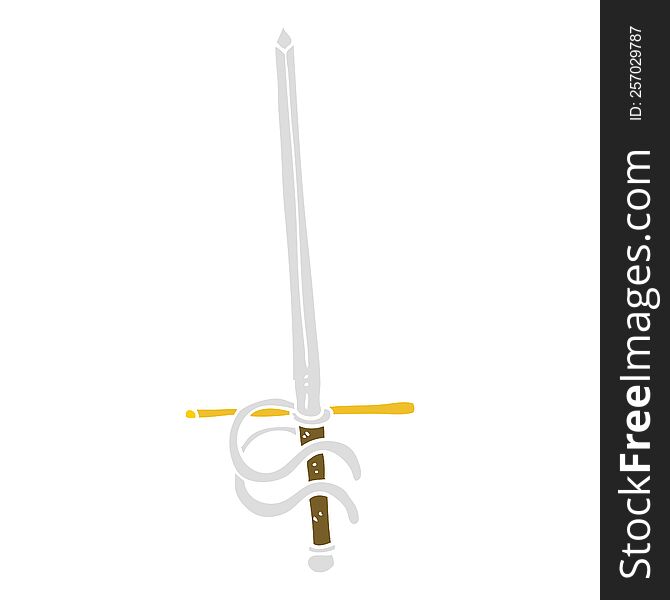 flat color illustration of sword. flat color illustration of sword