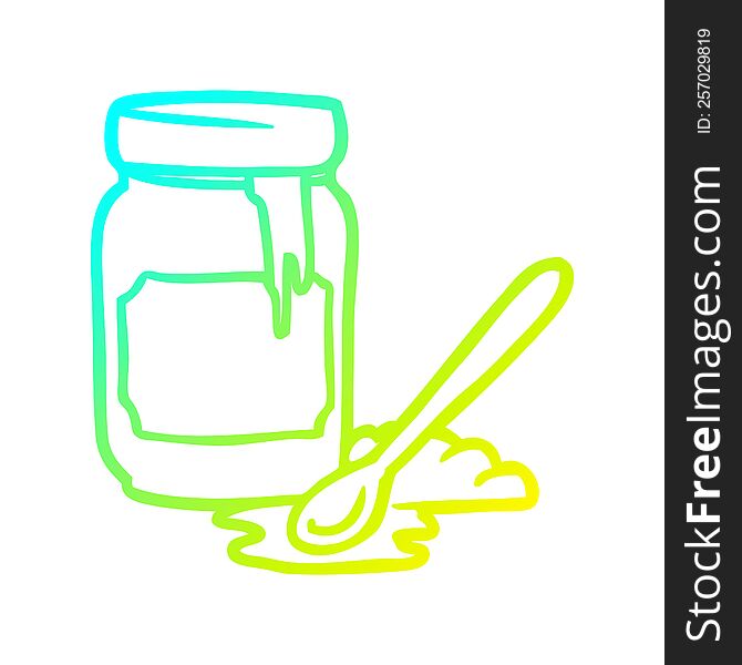 cold gradient line drawing of a jar of honey
