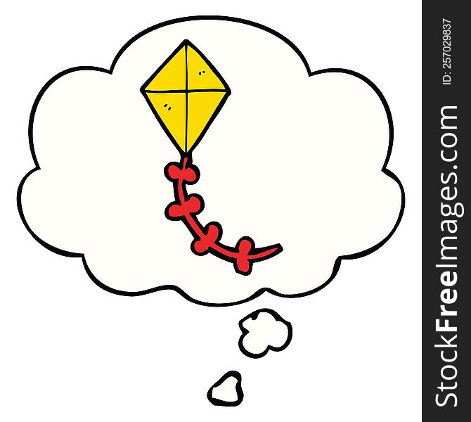 cartoon kite with thought bubble. cartoon kite with thought bubble