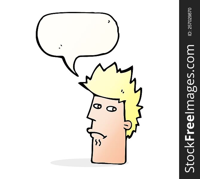 cartoon nervous expression with speech bubble