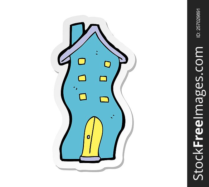 sticker of a cartoon house doodle