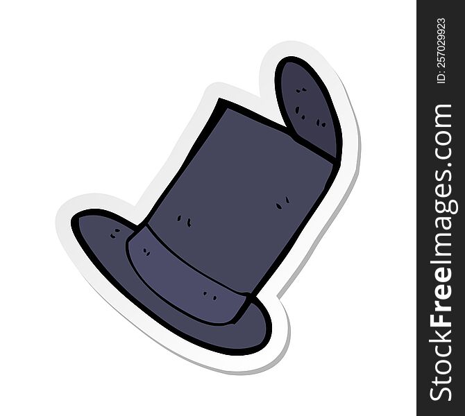 Sticker Of A Cartoon Old Top Hat