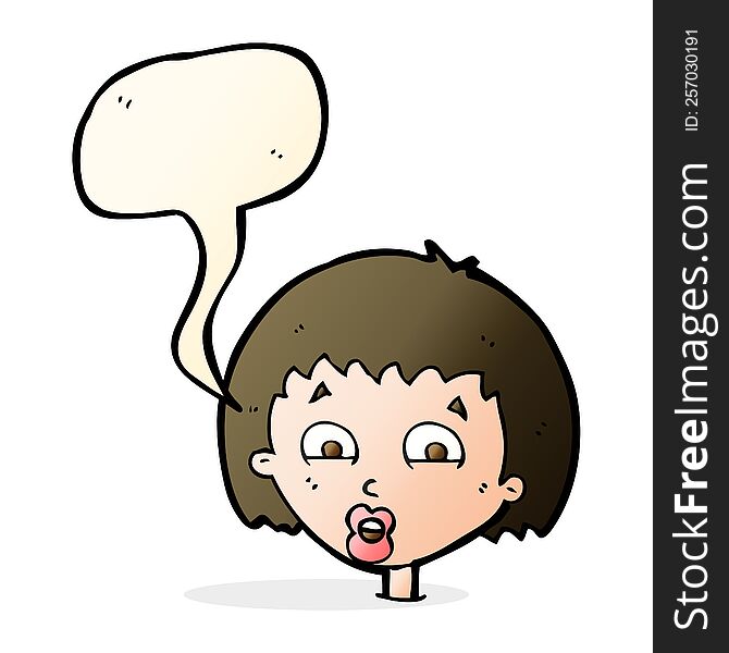 cartoon shocked expression  with speech bubble