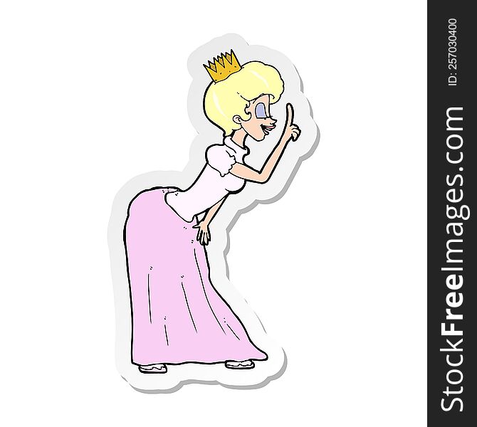 sticker of a cartoon princess