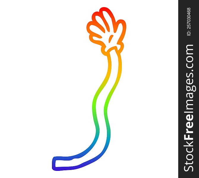Rainbow Gradient Line Drawing Cartoon Retro Hand Gestures
