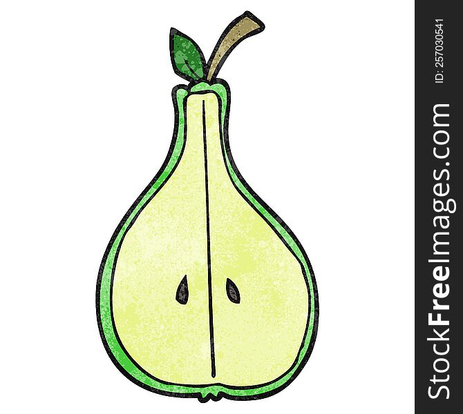 textured cartoon half pear